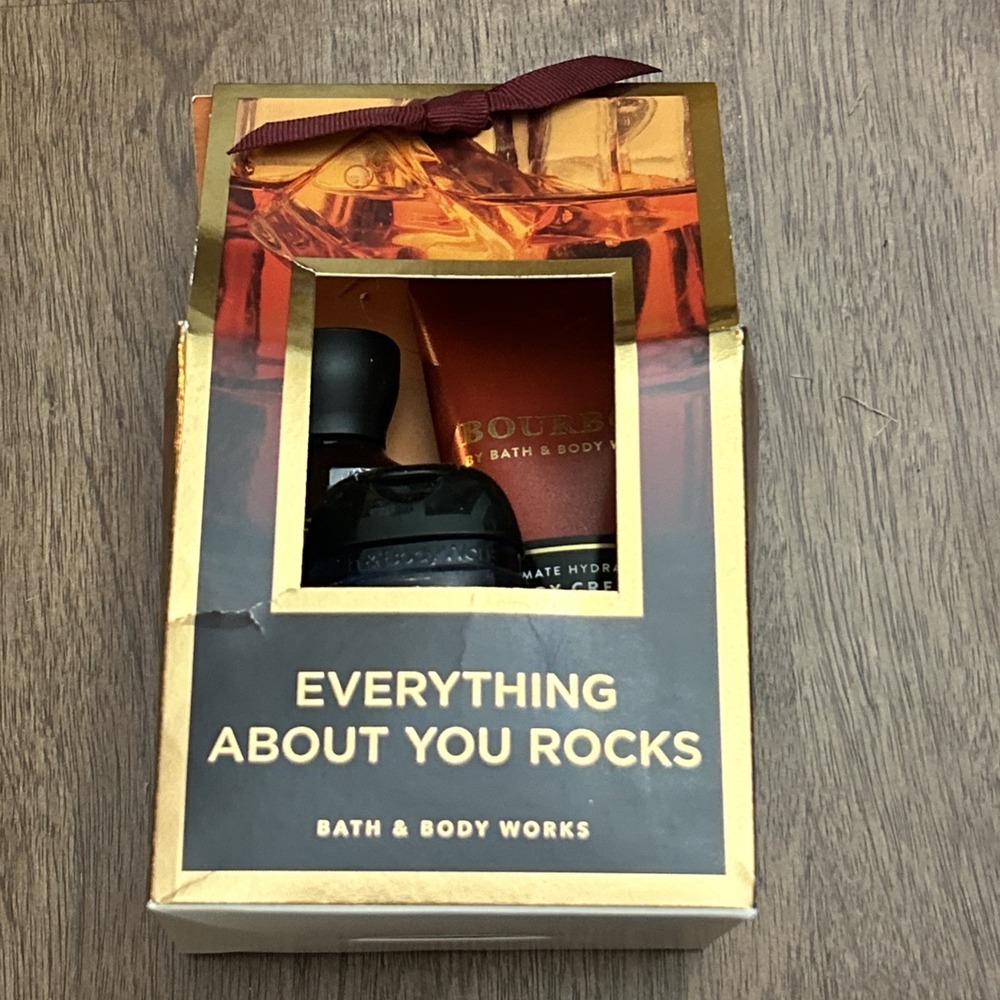 Bath and Body Works Bourbon 3 Pc Set - Everything About You Rocks - Men's Gift